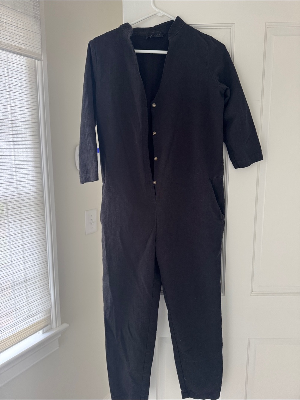 Hatch Black Straight-Leg Jumpsuit